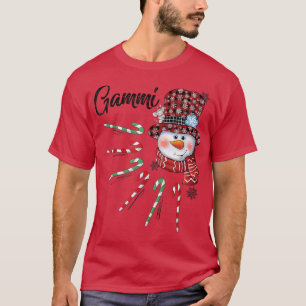 Camiseta Snowman Gammi Candy Cane Red Plaid Christmas Gifts