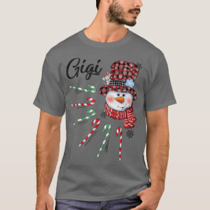 Camiseta Snowman Gigi Candy Cane Red Plaid Christmas Gifts