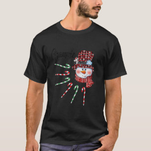 Camiseta Snowman Grammie Candy Cane Red Plaid Navidades Gif
