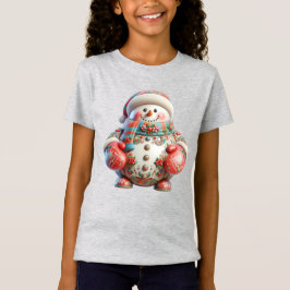 Camiseta Snowman in Red Mittens, Christmas, Author Natasha