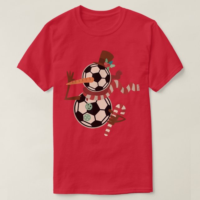 Camiseta Snowman, jugador de fútbol, Navidades de Pajamas (Diseño del anverso)