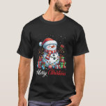 Camiseta Snowman Merry Christmas Ilumina la nieve de Santa<br><div class="desc">Snowman Merry Christmas Ilumina la nieve de Santa Hat</div>