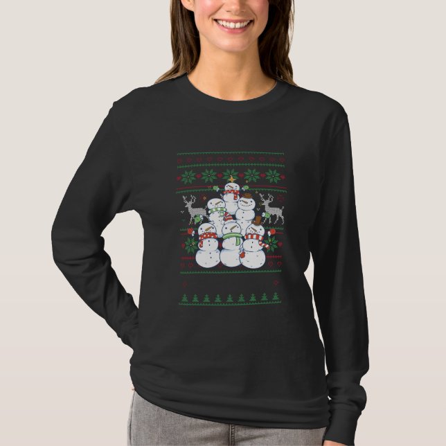 Camiseta Snowman - Navidades feos en árbol de Navidad de Sn (Anverso)