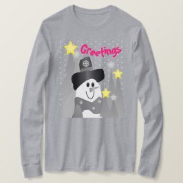 Camiseta Snowman negro y blanco