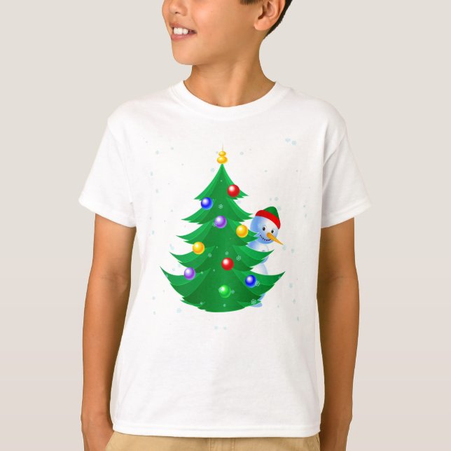 Camiseta Snowman Peeking (Anverso)