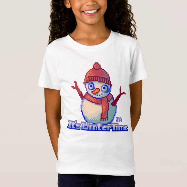 Camiseta Snowman Pixel Art (Anverso)