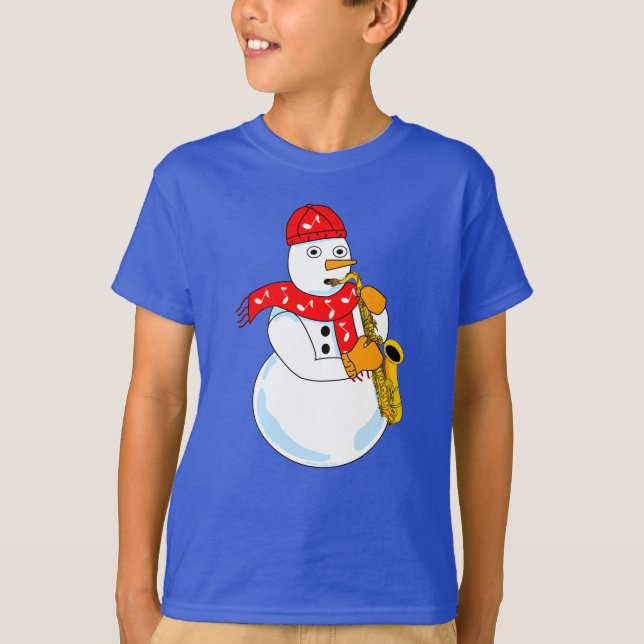 Camiseta Snowman saxofón (Anverso)