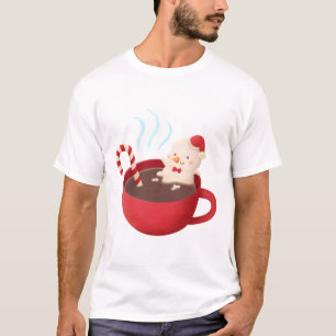 Camiseta Snowman se derrite en chocolate caliente