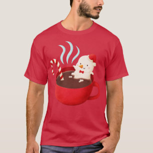 Camiseta Snowman se derrite en chocolate caliente