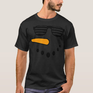 Camiseta Snowman se enfrenta a la garganta Nariz Eyelashes