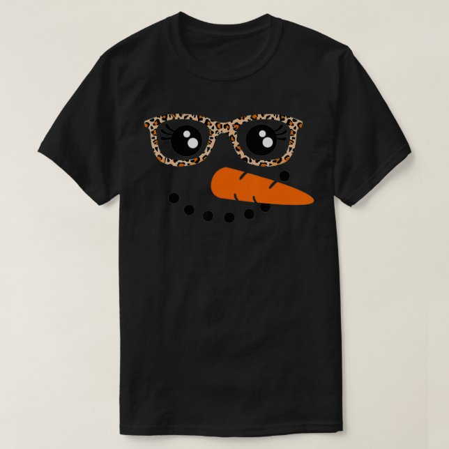 Camiseta Snowman se enfrenta a Navidades de la nariz arroza (Diseño del anverso)
