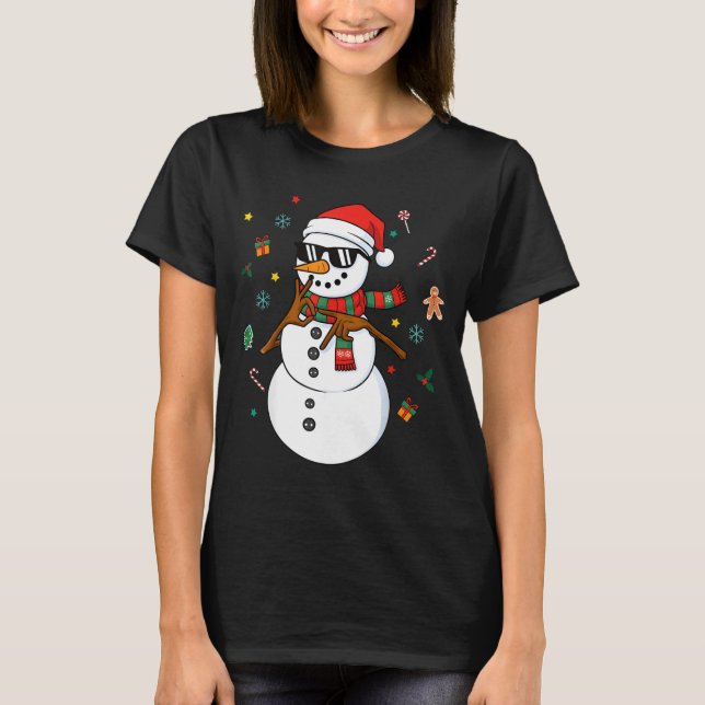Camiseta Snowman Six Seven Meme Christmas Pajamas 6 And 7 F (Anverso)