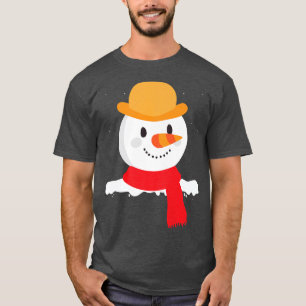 Camiseta Snowman sonriente cara garrapata nariz graciosa ho