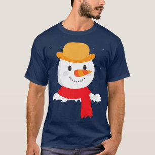 Camiseta Snowman sonriente cara garrapata nariz graciosa ho
