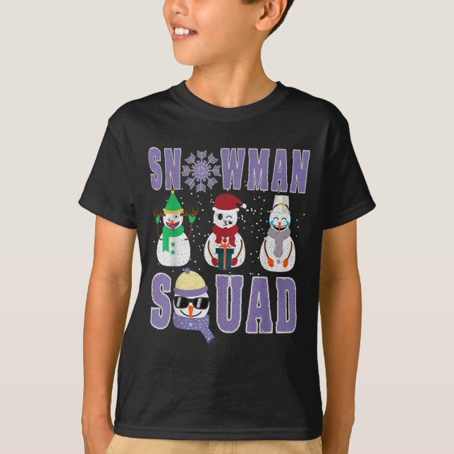 Camiseta Snowman Squad Funny Family Matching, Teacher And S (Anverso)