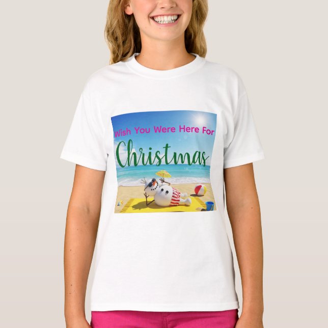 Camiseta Snowman Sunbathing (Anverso)