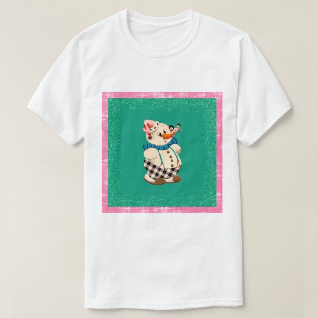 Camiseta Snowman Vintage Christmas (Diseño del anverso)