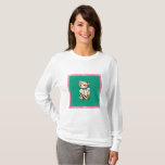 Camiseta Snowman Vintage Christmas<br><div class="desc">Este muñeco de nieve vintage está adornado con un gorra rosa y una bufanda azul para el tiempo frío. Su verde azulado fondo verde está bordeado de purpurina y luego enmarcado con las mellizas rosas. Esto es perfecto para un recolector de muñecas de nieve, fanático de la Navidad vintage o...</div>