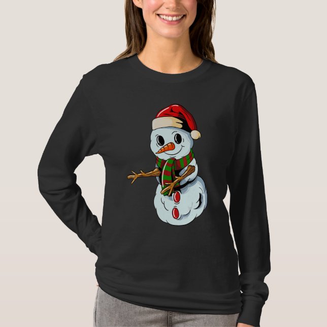 Camiseta Snowman with Christmashat Floss Dance on Christmas (Anverso)