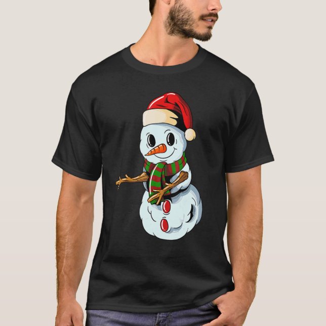 Camiseta Snowman with Christmashat Floss Dance on Christmas (Anverso)