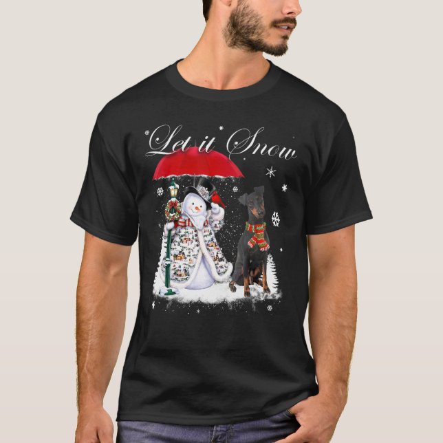 Camiseta Snowman Xma Navidades del Manchester Terrier Santa (Anverso)