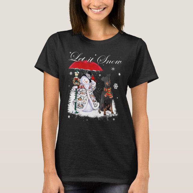 Camiseta Snowman Xma Navidades del Manchester Terrier Santa (Anverso)