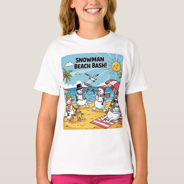 Camiseta Snowmen Beach Bash (Anverso)