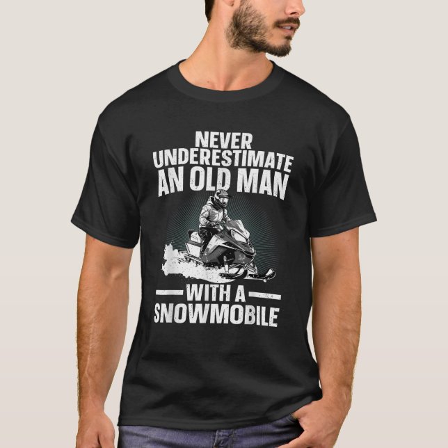 Camiseta Snowmobile Art For Men Grandpa Snowmobiling Snowmo (Anverso)
