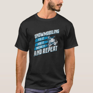 Camiseta Snowmobile Fix It Ride It Break It Winter Sports M