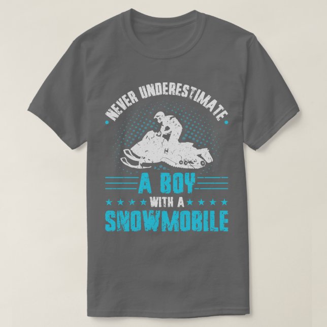 Camiseta Snowmobile Riding Boy Snowmobile (Diseño del anverso)