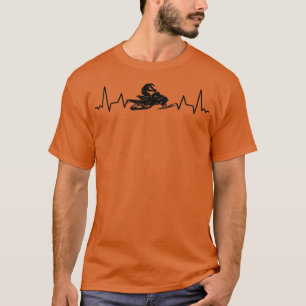 Camiseta Snowmobiling Heartbeat Snow-motocicleta Snowmobile