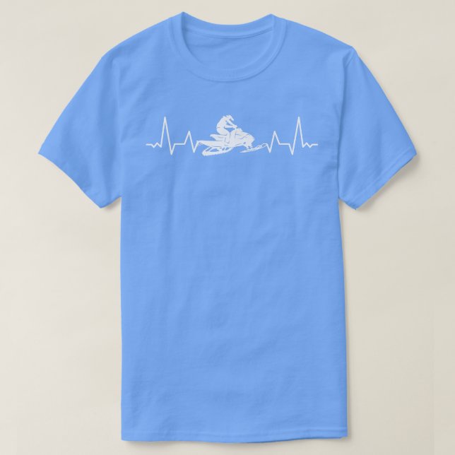 Camiseta Snowmobiling Heartbeat Snowmotorcycle Snowmobile  (Diseño del anverso)
