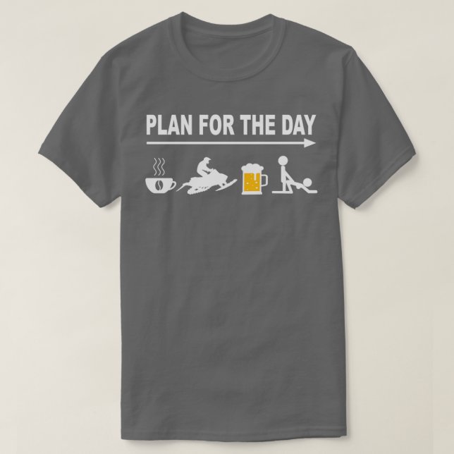 Camiseta Snowmobling Snowmobile - Plan diario Skidoo  (Diseño del anverso)