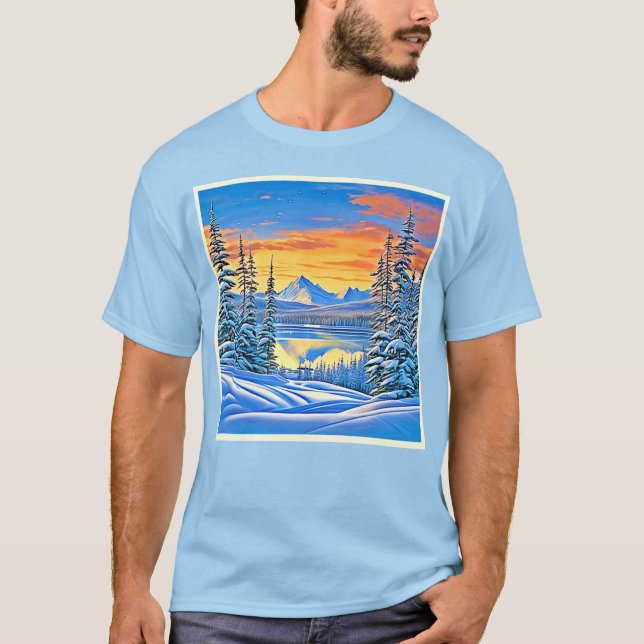 Camiseta Snowowsky Mountain Sunset Glow (Anverso)