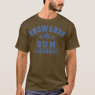 Camiseta Snowshoe Colorado Snowshoe Bum con Snowflakes