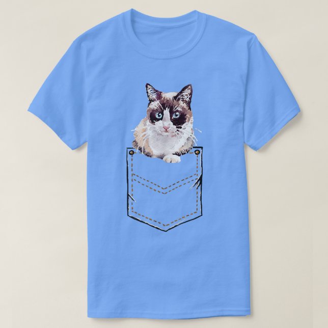 Camiseta Snowshoe Pocket Cat Kitten Pet Owner Vintage  (Diseño del anverso)