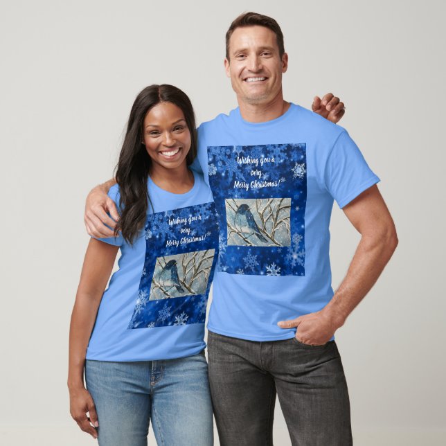 Camiseta Snowy Bluebird Notecard (Unisexo)
