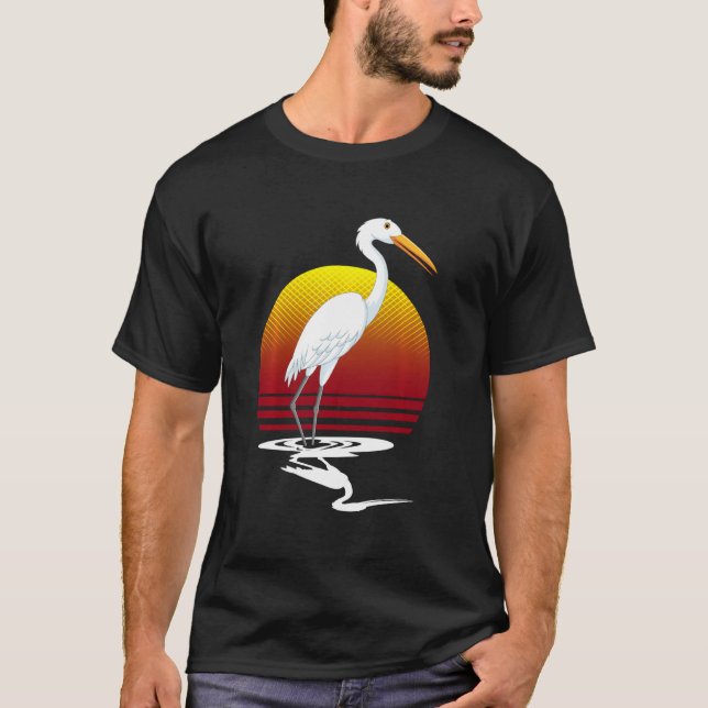 Camiseta Snowy Egret Egretta Thula Graphic Bird Watcher Ani (Anverso)