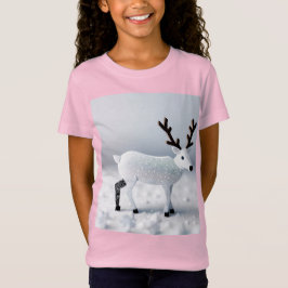 Camiseta Snowy Night Scene Comes Alive with Deer