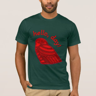 Camiseta Snowy Owl dice "Día del Hola"
