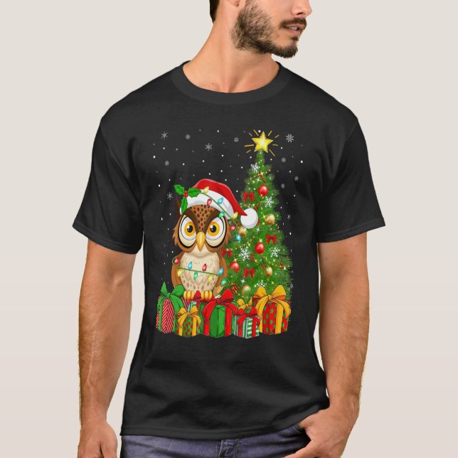 Camiseta Snowy Owl   Xmas Holiday Santa Snowy Owl Christmas (Anverso)