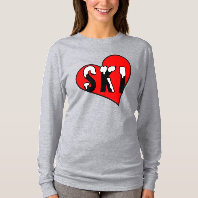Camiseta Snowy Ski Heart (Anverso)