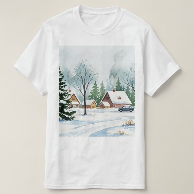 Camiseta Snowy winter landscape (Diseño del anverso)