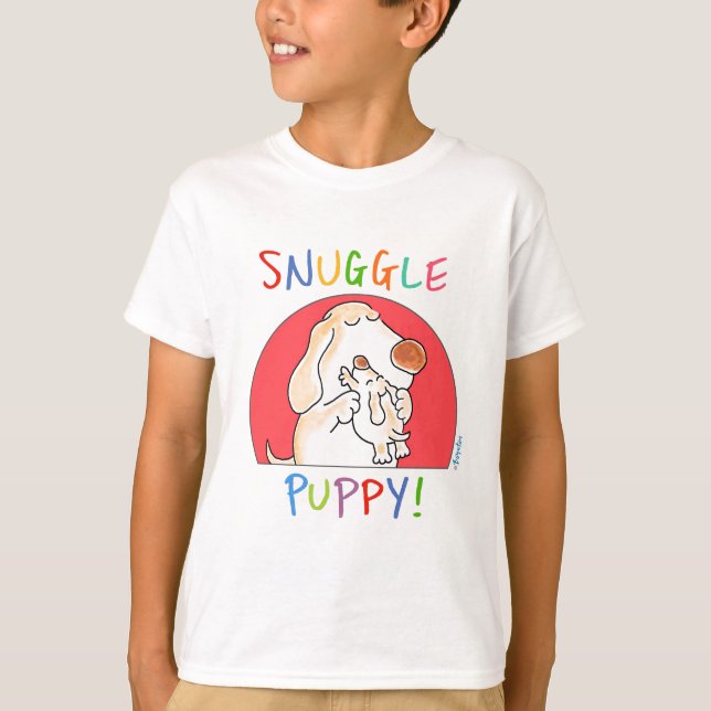 Camiseta ¡SNUGGLE PUPPY! por Sandra Boynton (Anverso)