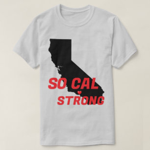 Camiseta SO CAL FUERTE Red Blk CA Sólido Corazón