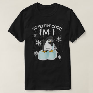 Camiseta So Flippin' Cool - Dabbing Penguin 1st Birthday