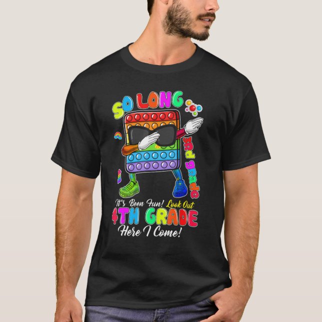 Camiseta So Long 3rd Grade Here I Come 4th Grade Dabbing Po (Anverso)