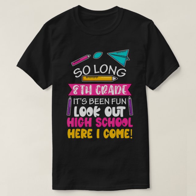 Camiseta So Long 8º grado Hola secundaria escuela secundari (Diseño del anverso)