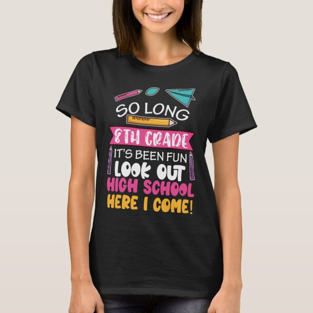 Camiseta So Long 8º grado Hola secundaria escuela secundari (Anverso)
