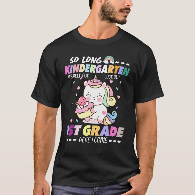 Camiseta So Long Kindergarten 1st Grade Here I Come Unicorn (Anverso)